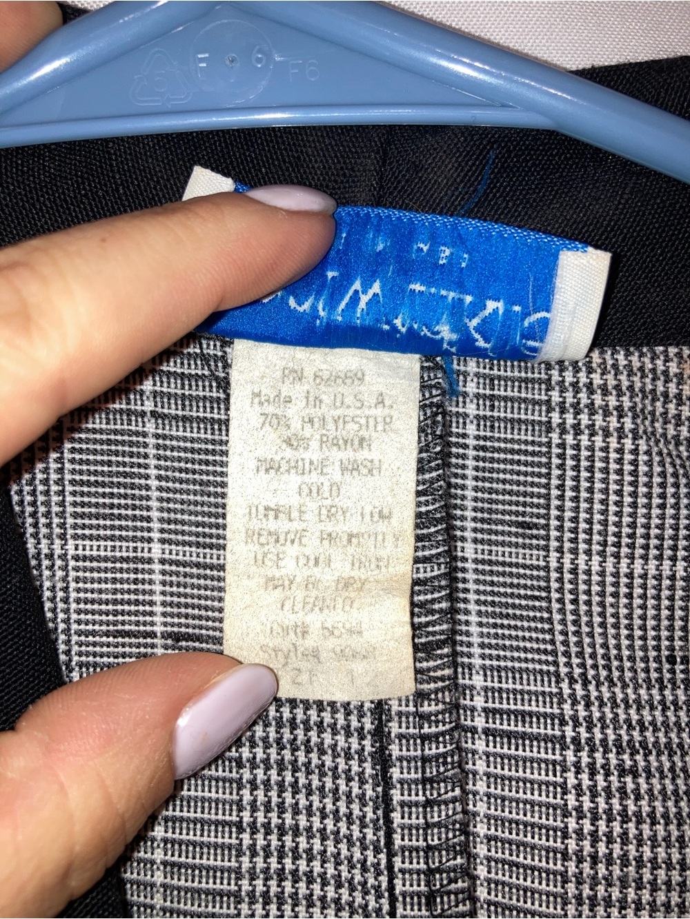 Vintage Periwinkle by Barlow Gray Plaid Double-Breasted Blazer Dress - Picture 3 of 6